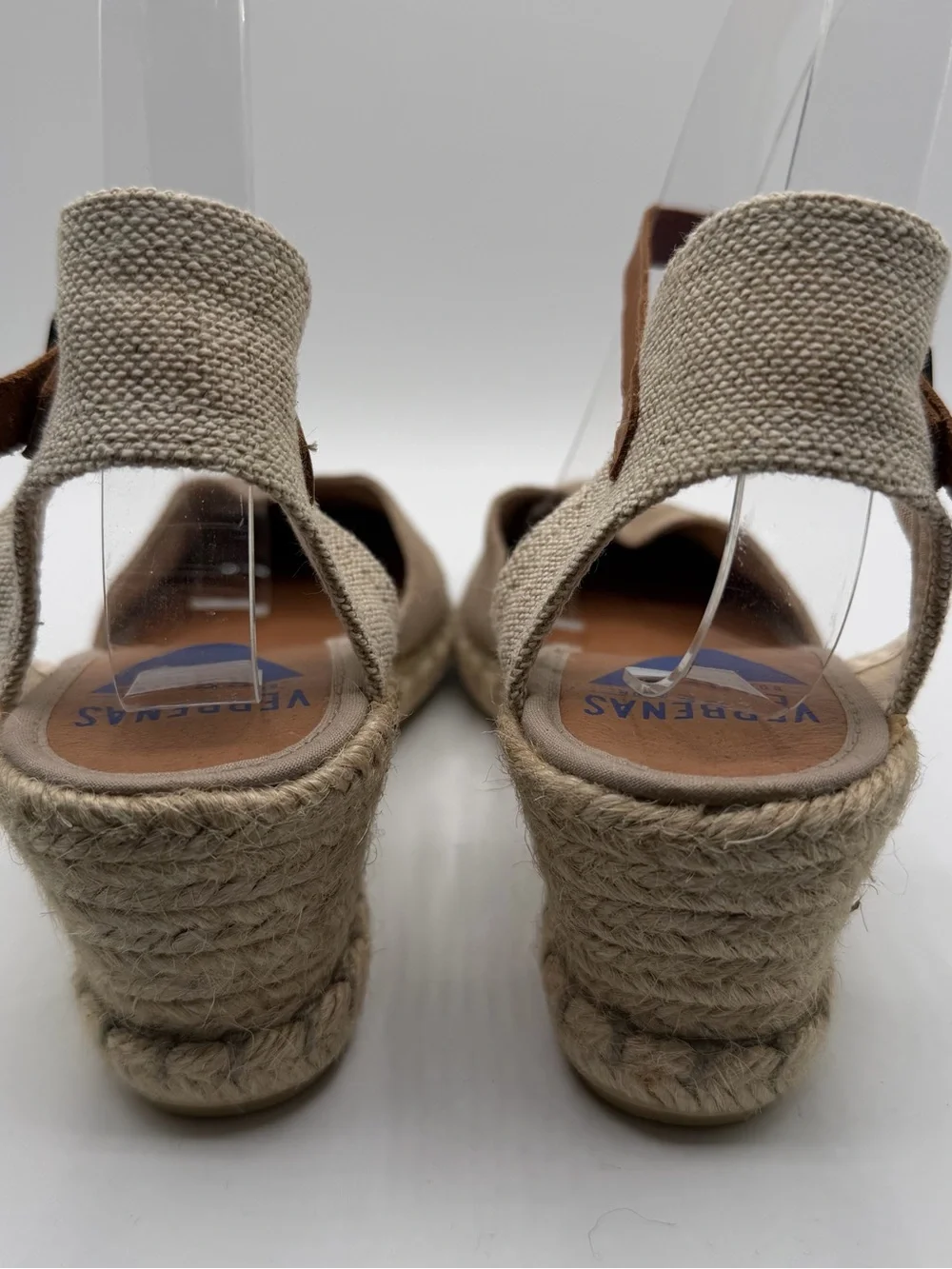 Verbenas Malena Suede Espadrille Wedge Sandals Taupe EU 41 US 9.5-10